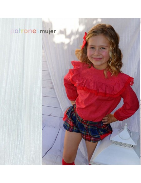 Blouse and bloomers with ruffles.