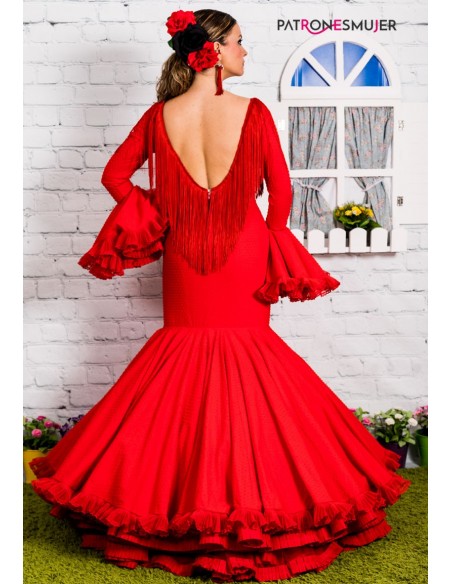 Patrón de vestido flamenco clavel de mujer.