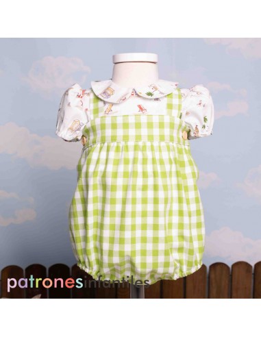 Pattern Pinocchio dungaree outfit