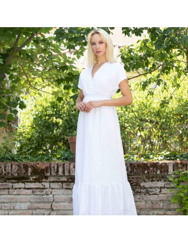 Pattern white batiste dress