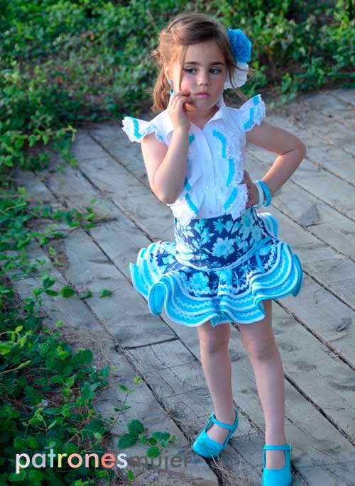 Conjunto flamenca estilo Marisol: Patrones de niña. – Patronesmujer: Blog  de costura, patrones y telas.